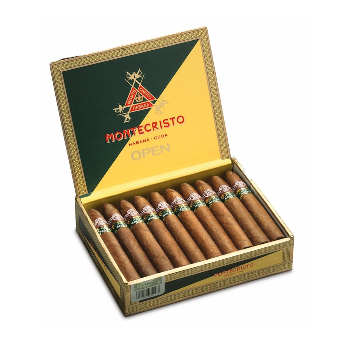 πούρα σε πράσινο-κίτρινο κουτί πούρων, MONTECRISTO OPEN - Regata πούρο