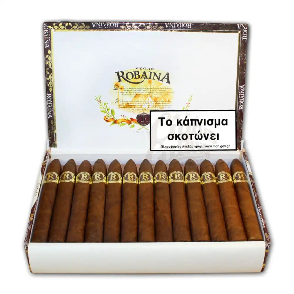 πούρα σε ξύλινο καφέ κουτί πούρων, VEGAS ROBAINA - Unicos πούρο