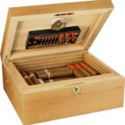 ξύλινος καφέ υγραντήρας πούρων adorini