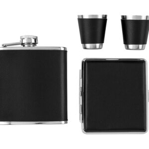 angelo μεταλλικό φλασκί με δερμάτινη επένδυση