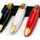 τασάκι για δύο πούρα μακρόστενο κόκκινο μαύρο λευκό