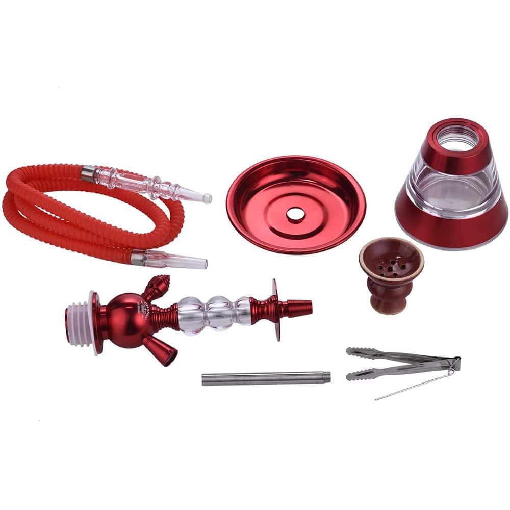 CHAMP AL MALIK – Tetouan Red Aluminum Hookah Single 35cm