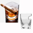 γυάλινο ποτήρι με υποδοχή για 1 πούρο