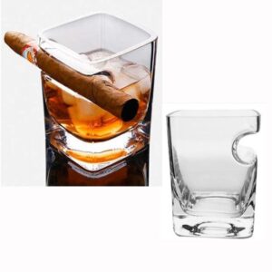 γυάλινο ποτήρι με υποδοχή για 1 πούρο