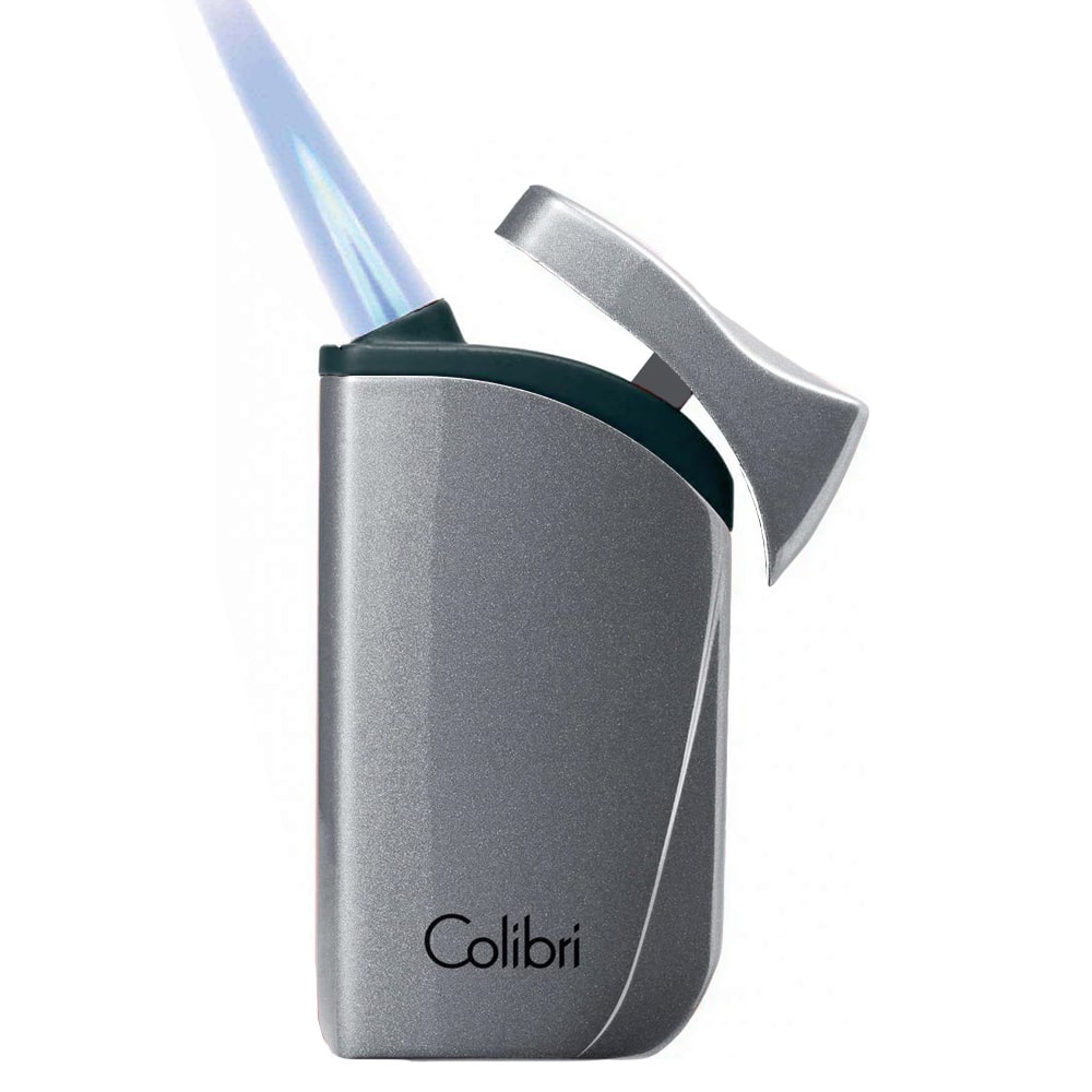 COLIBRI - Falcon Αναπτήρας Jet Metallic Charcoal LI310T11, αντιανεμικός, αναμμένος, φλόγα αναπτήρα
