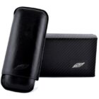 πουροθήκη μαύρη δερμάτινη για 2 πούρα