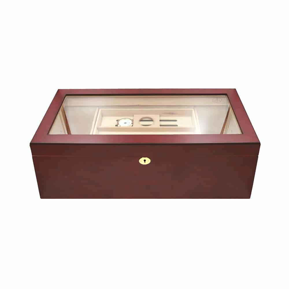 humidor υγραντήρας πούρων humidor υγραντήρας πούρων καφέ χρώμα για 150 πούρα με τζάμι ξύλινος