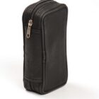 δερμάτινη μαύρη θήκη καπνού για 2 πίπες