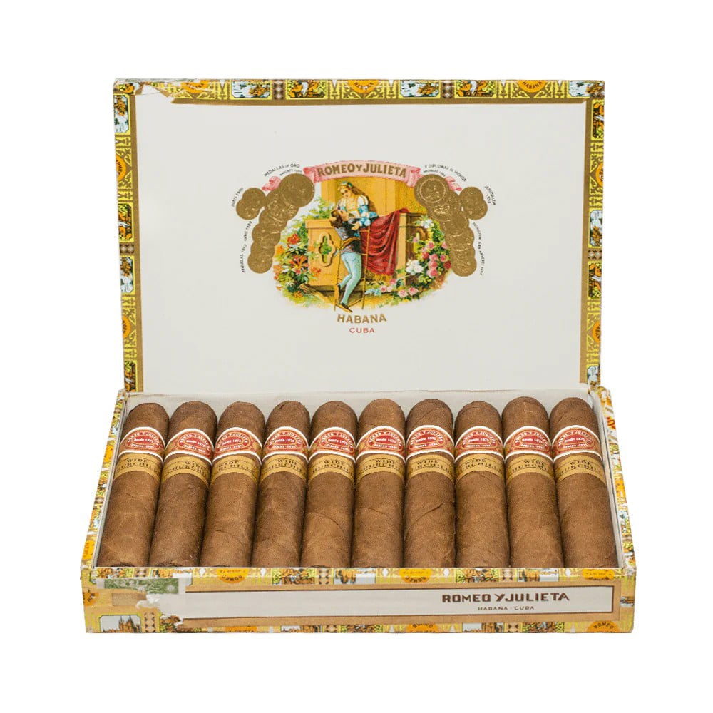 πούρα σε ξύλινο κουτί πούρων, ROMEO y JULIETA - Wide Churchills πούρο