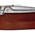 ronson varaflame αναπτήρας με δερμάτινη καφέ επένδυση