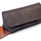 καφέ δερμάτινη θήκη πίπας savinelli nero