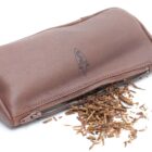 καφέ δερμάτινη θήκη πίπας savinelli nero