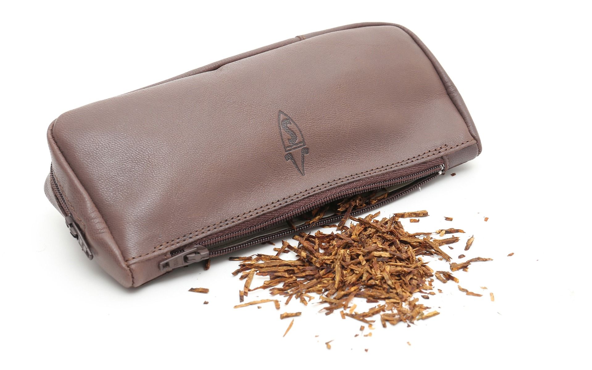 καφέ δερμάτινη θήκη πίπας savinelli nero