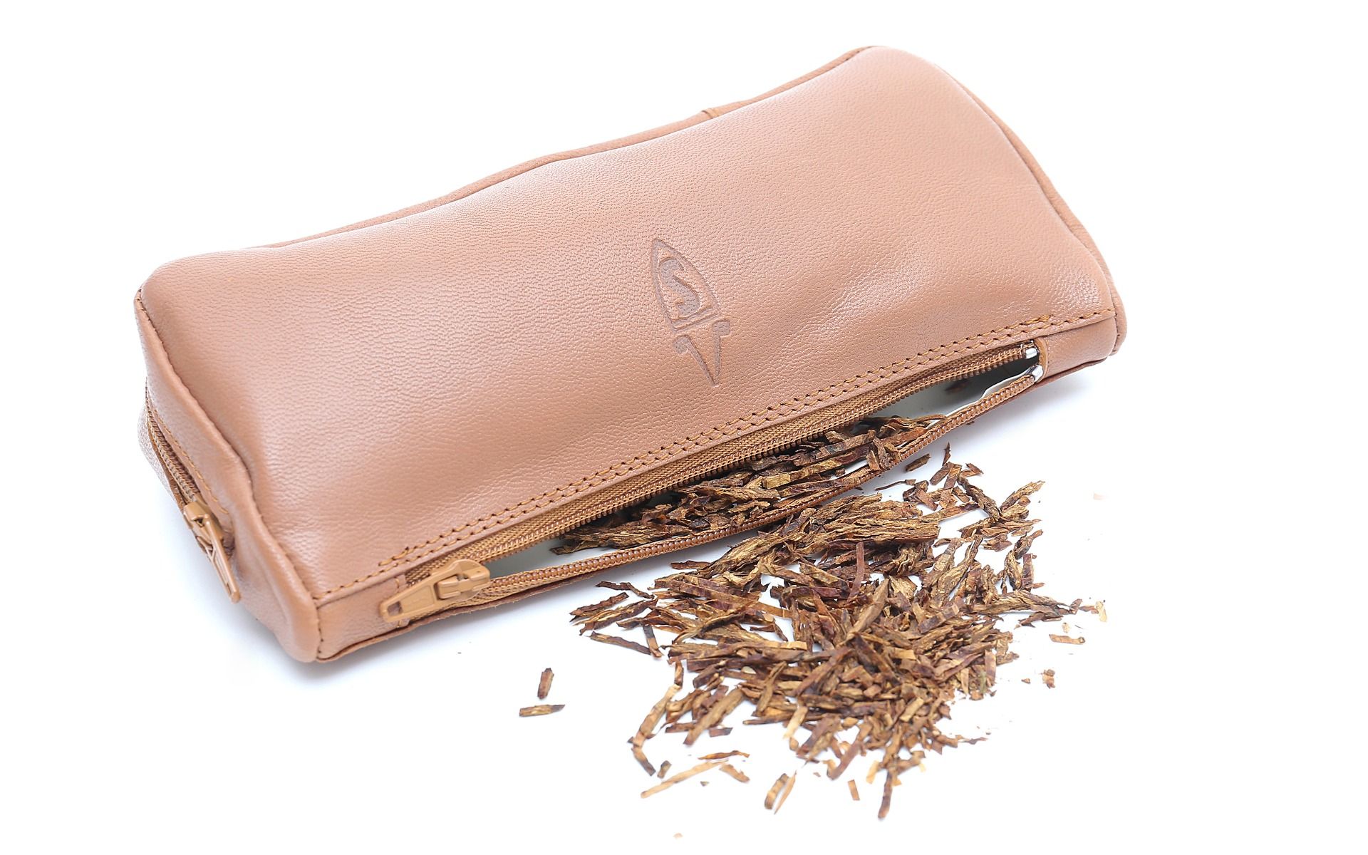 καφέ δερμάτινη θήκη πίπας savinelli nero