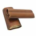 Καφέ Δερμάτινη Πουροθήκη για 2 Πούρα θήκη πούρων