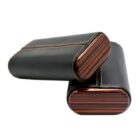 μαύρη δερμάτινη πουροθήκη για 2 πούρα