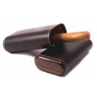 μαύρη δερμάτινη πουροθήκη για 2 πούρα