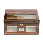 Ξύλινος Humidor / Υγραντήρας Καφέ 120 πούρων με τζάμι (289-ED)