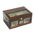 Ξύλινος Humidor / Υγραντήρας Καφέ 120 πούρων με τζάμι (289-ED)