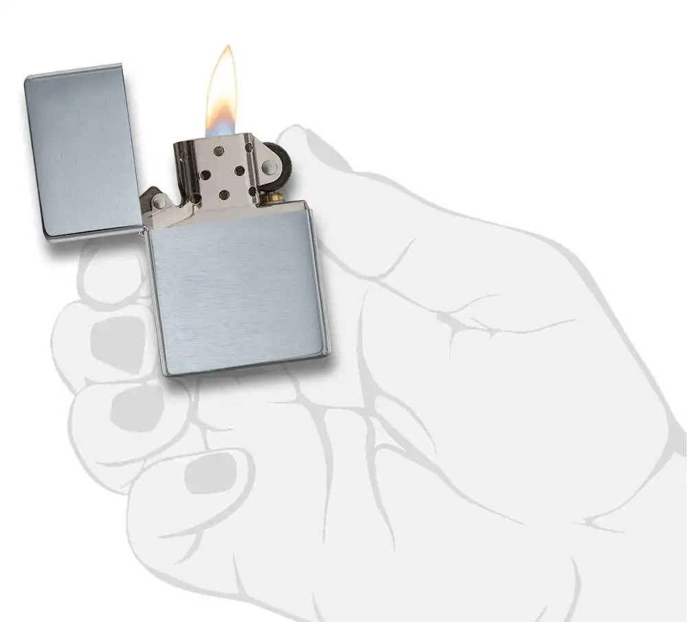 zippo αναπτήρας brushed chrome vintage