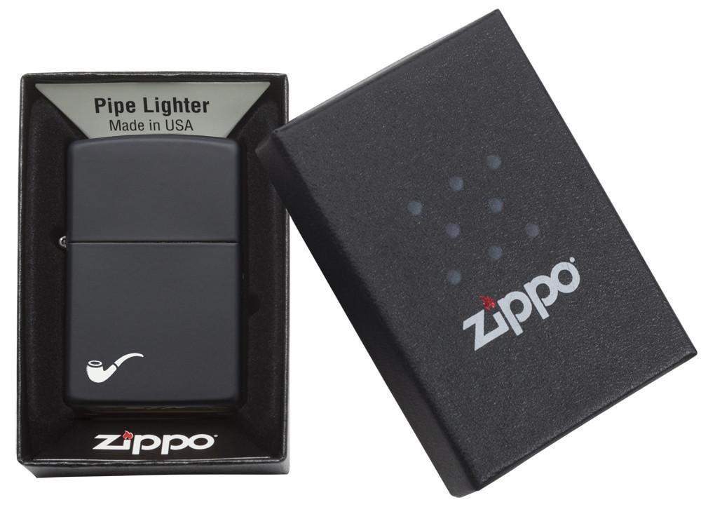 zippo αναπτήρας πίπας black matte