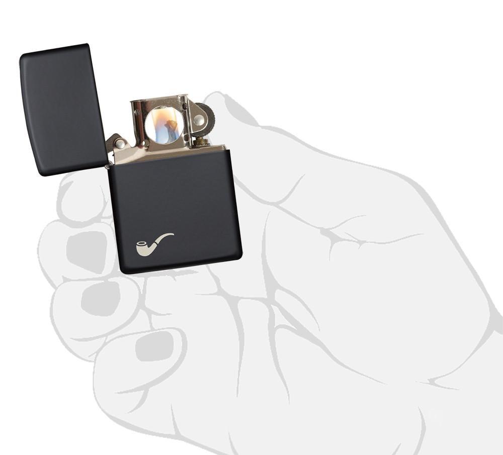 zippo αναπτήρας πίπας black matte
