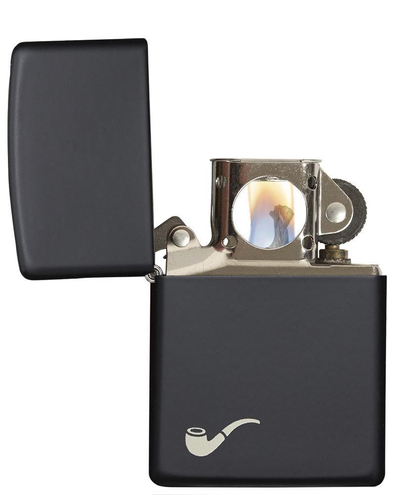 zippo αναπτήρας πίπας black matte