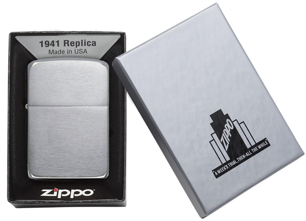 zippo αναπτήρας replika brush chrome 1941