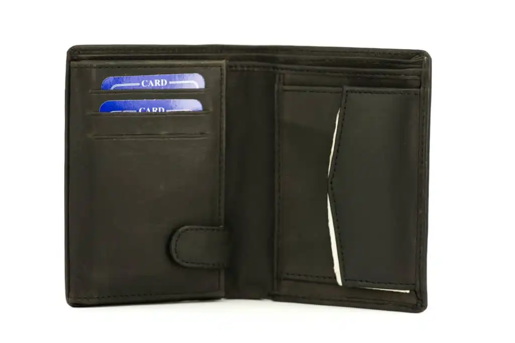 Black Leather Wallet (2334410), μαύρο δερμάτινο πορτοφόλι