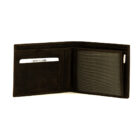 Dark Brown Swede Leather Wallet (498004), καφέ δερμάτινο πορτοφόλι