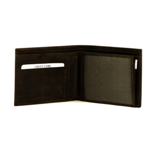 Dark Brown Swede Leather Wallet (498004), καφέ δερμάτινο πορτοφόλι
