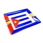 Ceramic Ashtray Cuban Flag for 2 Cigars (0033), κεραμικό τασάκι για ένα πούρο, με τη σημαία της Κούβας