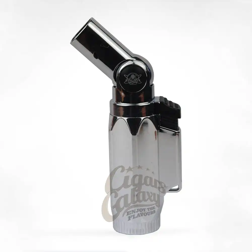 High Quad Table Jet Torch Lighter in 4 Colors with Adjustable Tilt (40-407-011), αντιανεμικός αναπτήρας πούρου, με περιστρεφόμενο στόμιο, μεταλλικός, χρώμα χρυσό, ασημένιο, ροζ, μαύρο