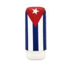 Leather Case Cuban Flag for 3 Cigars (4072)