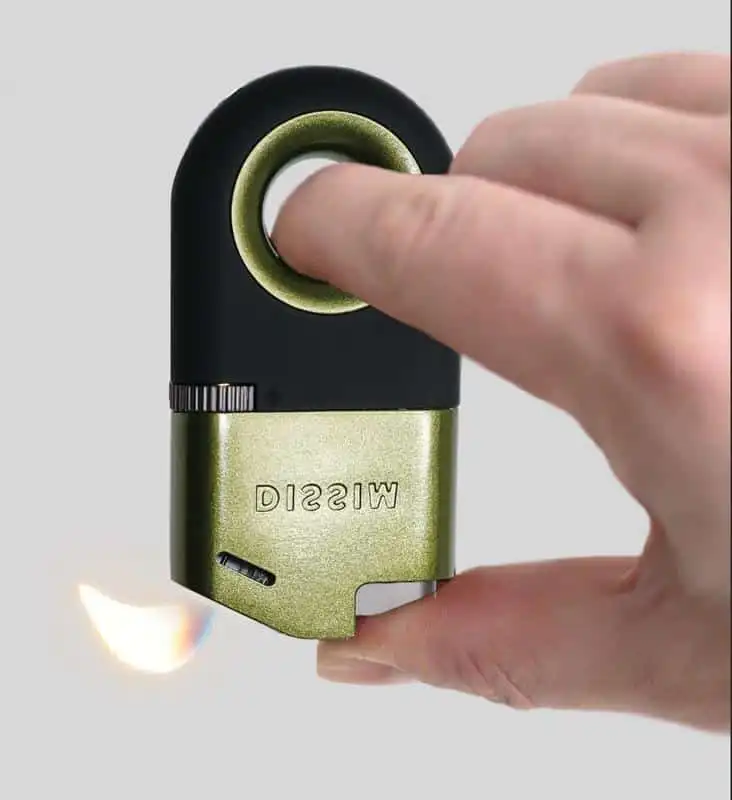 Inverted Soft Flame Lighter in Different Colors, αναπτήρας μεταλλικός σε χρώμα πράσινο-μαύρο
