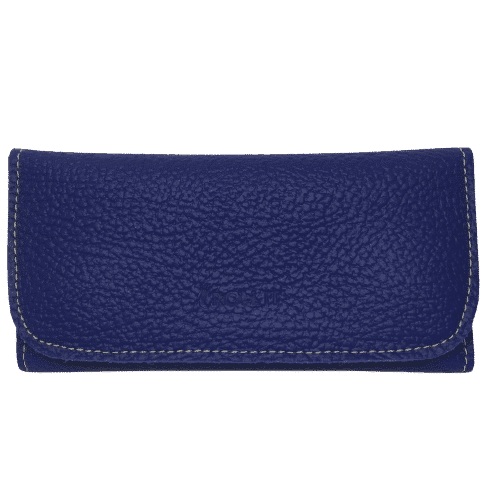 ROLLIT – Mizouri Blue PU Leather Tobacco Pouch (2437) Θήκη στριφτού Mizouri Blue PU Leather από την Rollit, δερμάτινη, με φερμουάρ, μπλε
