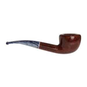 Oceano 316KS Burgundy Smooth Tobacco Pipe, πίπα καπνού ξύλινη, καφέ, λεία, με μπλε επιστόμιο