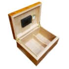 Wooden Humidor Natural for 40-50 Cigars (0205), ξύλινος υγραντήρας πούρων για 40-50 πούρα, με ανοιχτό καπάκι