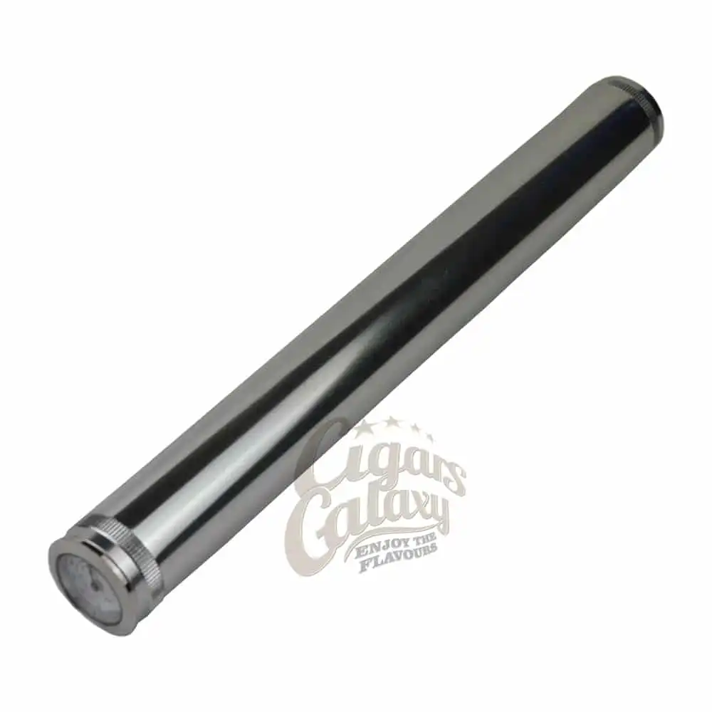 Portable Tube Humidor for One Cigar in Silver Color (0250-S)