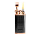 Pipeline Angled Candle Flame Pipe Lighter Black Rose (595BKGD) αναπτήρας για πίπα καπνού, μεταλλικός, μαύρο-ροζ χρώμα, αναμμένος