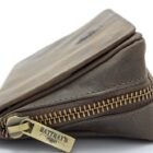 Peat Combo Pouch 2 δερμάτινη θήκη πίπας καπνού, με φερμουάρ, καφέ χρώμα