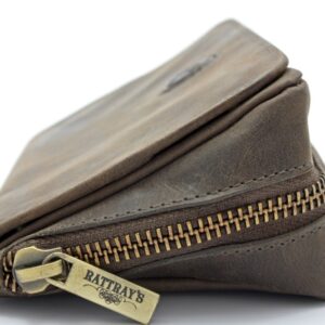 Peat Combo Pouch 2 δερμάτινη θήκη πίπας καπνού, με φερμουάρ, καφέ χρώμα