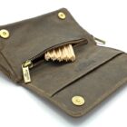 Peat Combo Pouch 2 δερμάτινη θήκη πίπας καπνού, με φερμουάρ, καφέ χρώμα