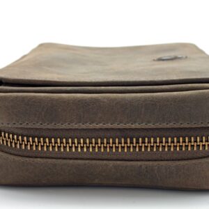 Peat Pipe Bag 2 δερμάτινη θήκη πίπας καπνού, με φερμουάρ, μαύρο χρώμα