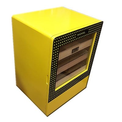 Υγραντήρας Πούρων Cabinet για 300 πούρα κίτρινος με τζάμι