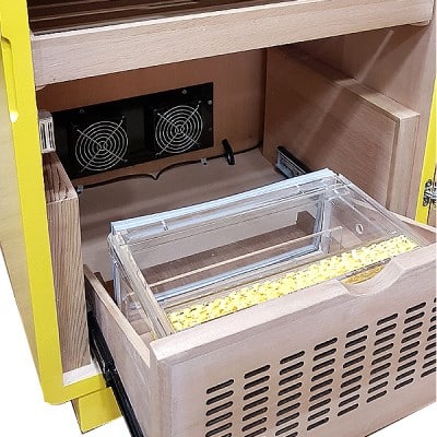 Υγραντήρας Πούρων Cabinet για 300 πούρα κίτρινος με τζάμι