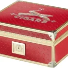 Υγραντήρας / Humidor για 30-50 πούρα Κόκκινος μεταλλικός