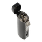 Triple Jet Flame Αναπτήρας με πουροκόπτη Punch αντιανεμικός επαναγεμιζόμενος βουτανίου μαύρος