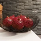 Mesh μπωλ XL 40 εκ μεταλλικό ανοξείδωτο μαύρο με ρόδια μέσα