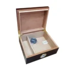 Ξύλινος Υγραντήρας Humidor για 40 Πούρα καφέ με ανοιχτό καπάκι